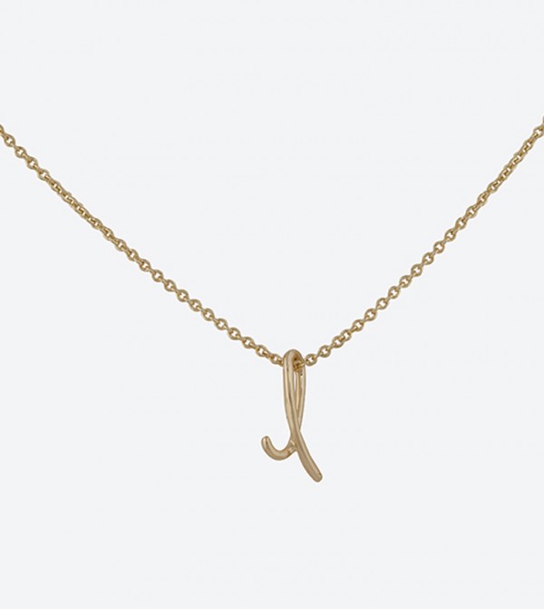 Initial L Pendant Necklace Gold