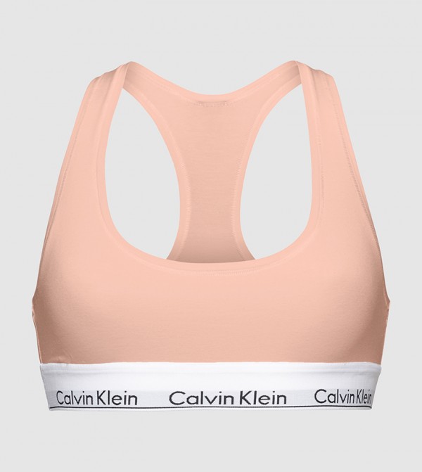 Buy Calvin Klein Logo Waistband Unlined Sports Bra In Peach 6thStreet Bahrain
