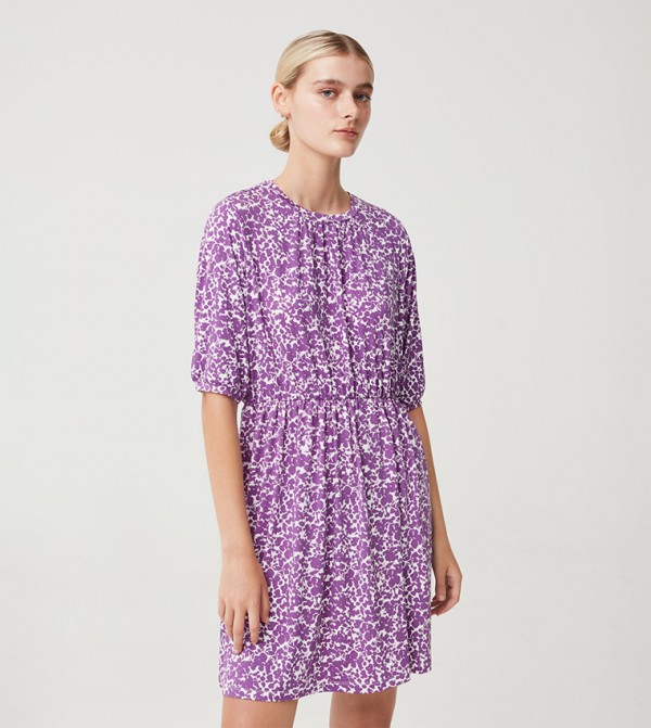 Printed Fit and Flare Dress