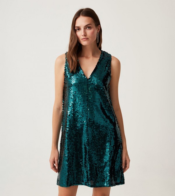 Sequined Sleeveless Mini Dress