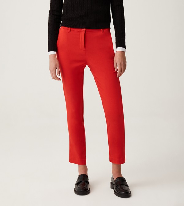 Buy OVS Solid Ankle Chino Pants In Black 6thStreet UAE