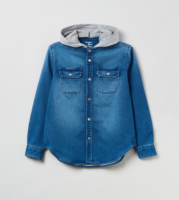 Denim sale shirt hoodie