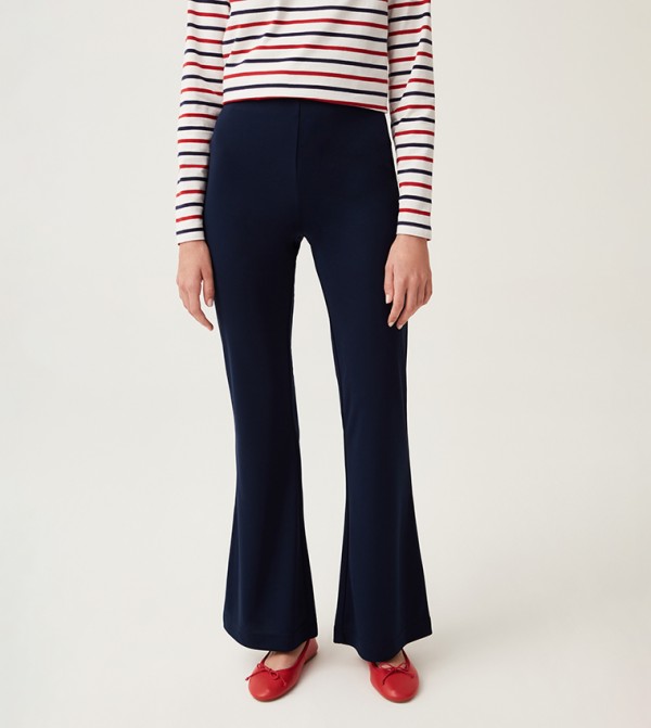 Navy blue flared trousers 2025