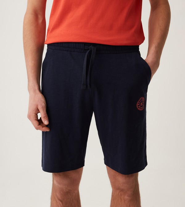 Grand and Hills Slub Drawstring Waist Shorts