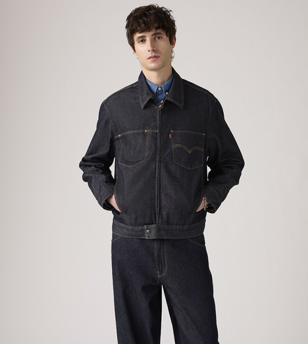 Washed Twist Trucker Denim Jacket