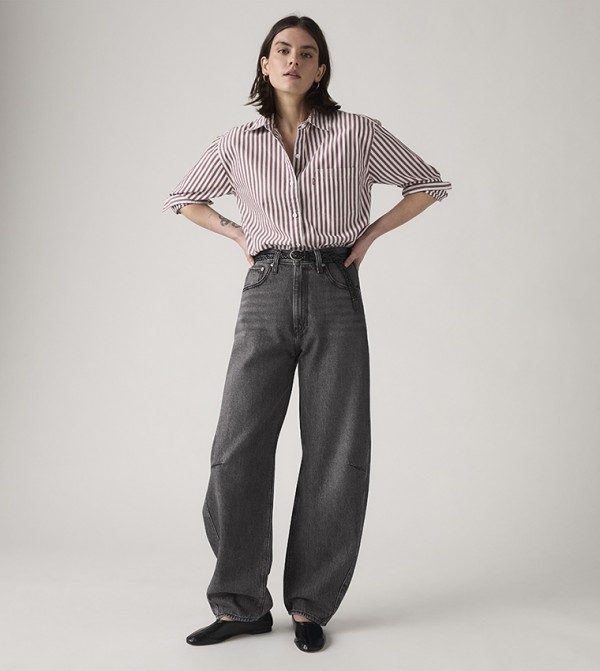 Cinch Washed High Waist Barrel Fit Jeans
