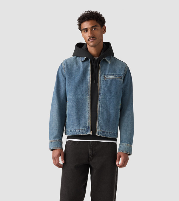 جاكيت جينز بسحاب كامل