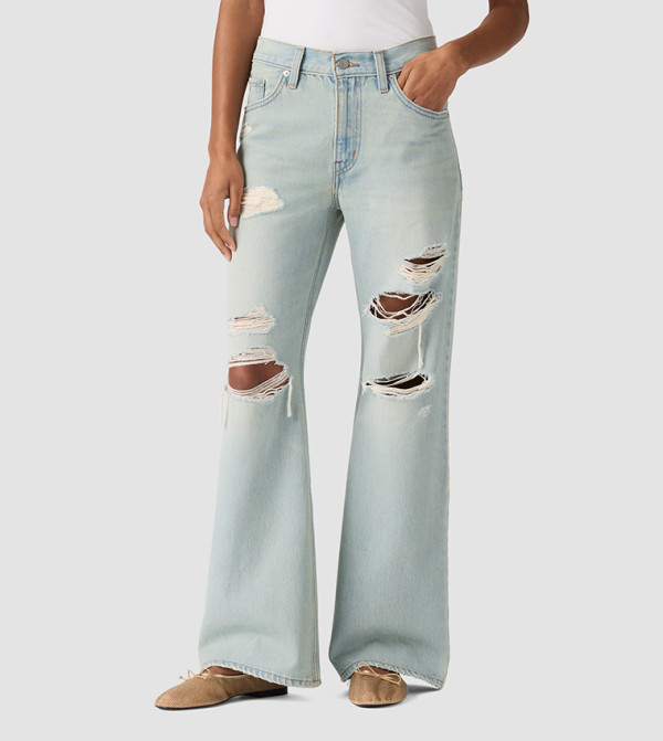 MIDDY Ripped Loose Wide Leg Jeans