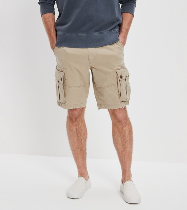 Khaki cargo cheap shorts mens
