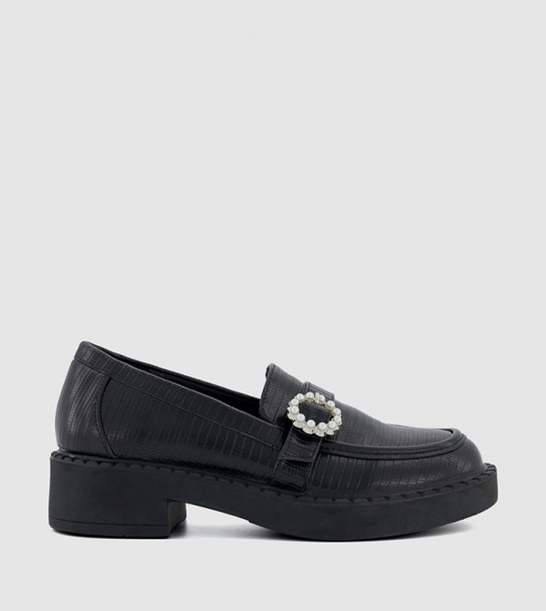 GENMAR Pearl Embellished Loafers