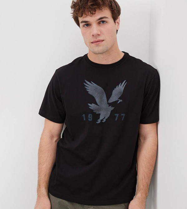 Buy American Eagle Super Soft Graphic Print T Shirt In Black 6thStreet Bahrain