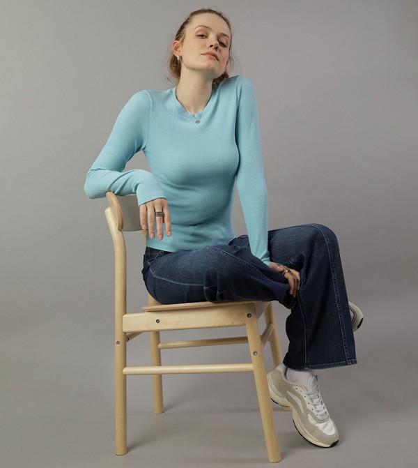 Textured Long Sleeves Top