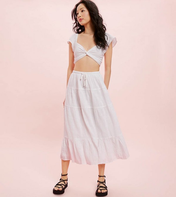 Tiered Midi Skirt