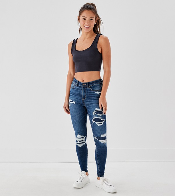 Distressed High Waist Skinny Jeans