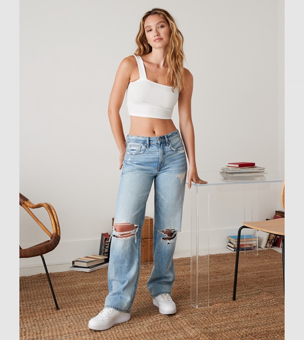 Ripped Low-Rise Baggy Jeans