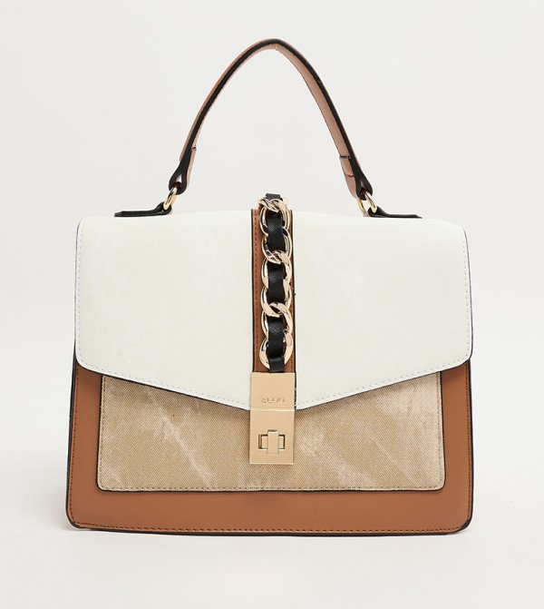 CONTAENNA Color Block Top Handle Bag
