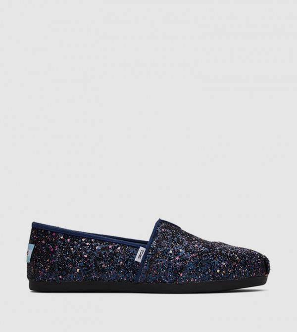 Glitter Toms Buy Toms Alpargata Glitter Slip On Sneakers In Navy