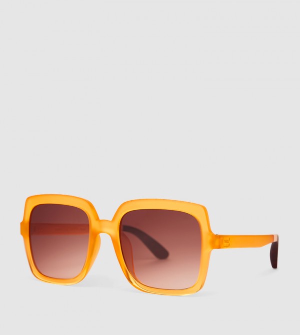 Orange 2025 square sunglasses