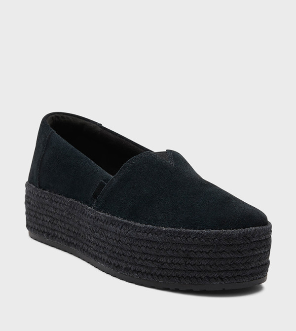 TOMS Valencia Platform Espadrille - Black main image 1