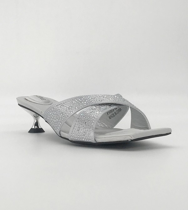 Embellished Kitten Heel Sandals