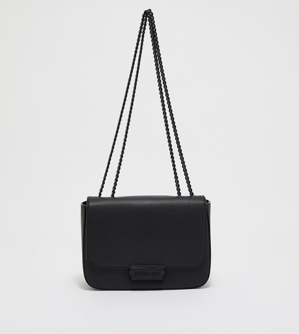 Buy Charles & Keith Double Chain Link Crossbody Bag In Black