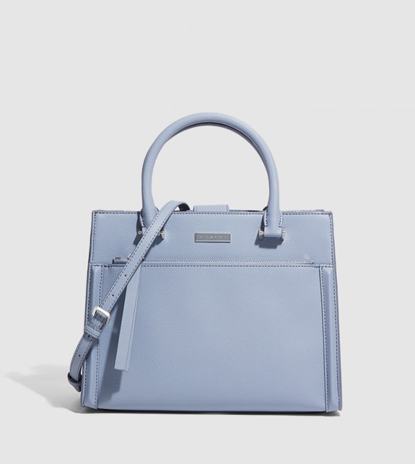 Double Handle Front Zip Satchel Bag