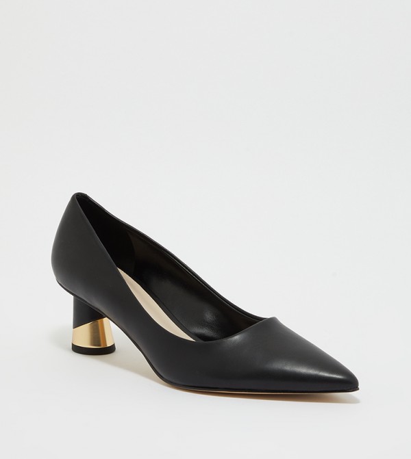 Metallic Sculptural Heel Pumps 