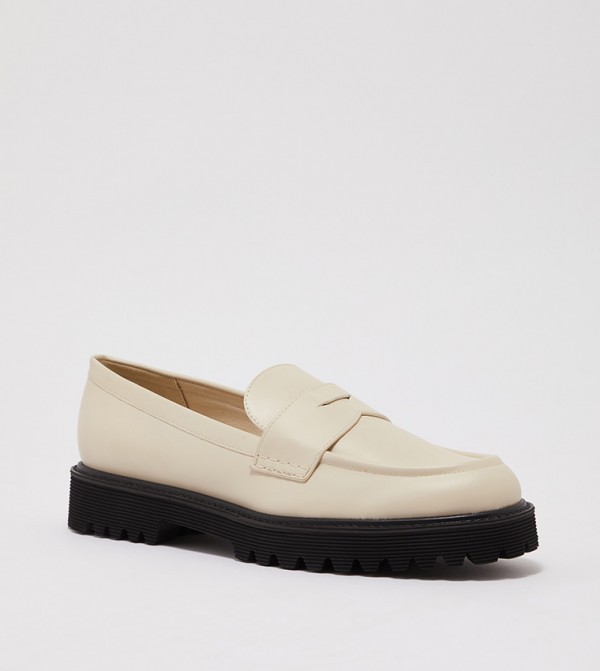 Buy Charles & Keith Chunky Penny Loafers In White | 6thStreet UAE