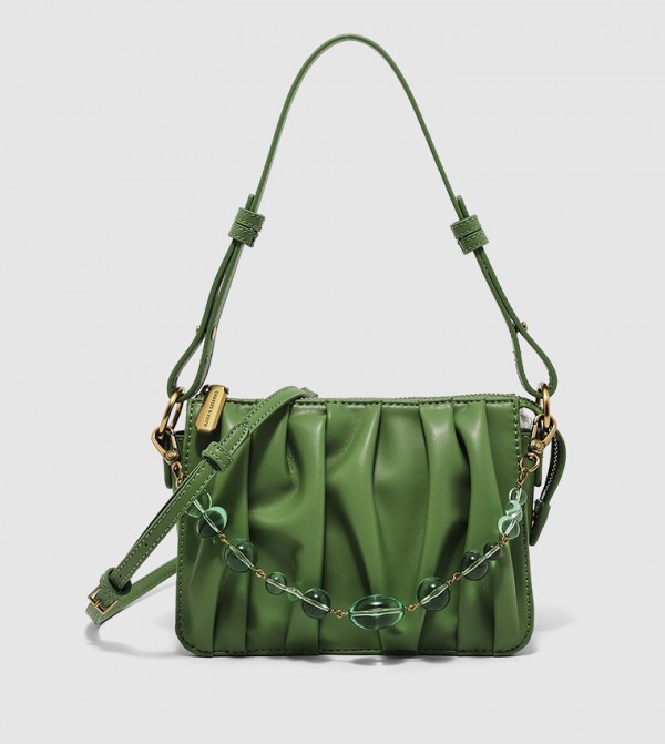 Charles Keith Chain Flap Shoulder Bag Dark Green Up To 60% Off