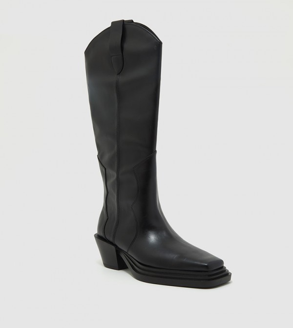 Buy Charles & Keith Knee High Cowboy Boots In Black 6thStreet Qatar