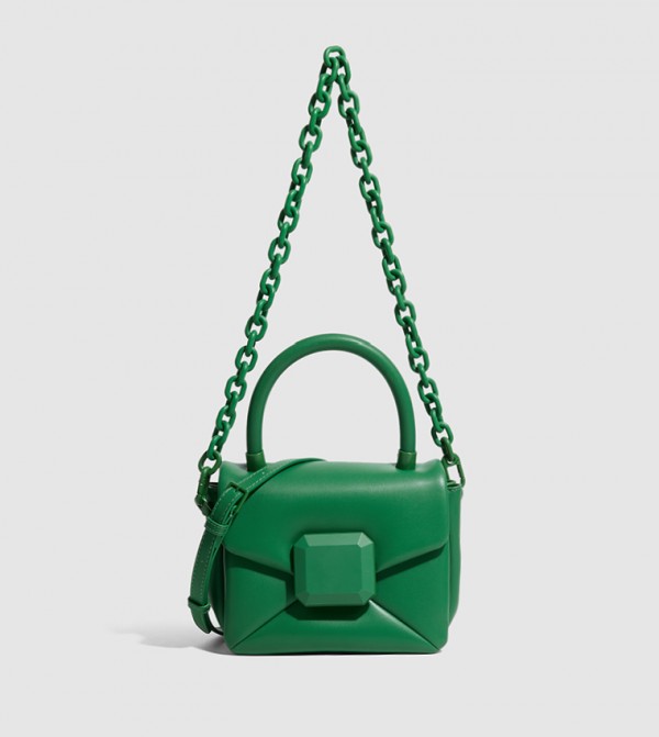 Buy Charles & Keith Geometric Push Lock Top Handle Crossbody Bag In