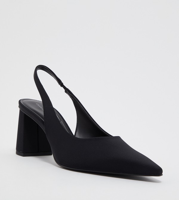 Trapeze Heel Slingback Pumps