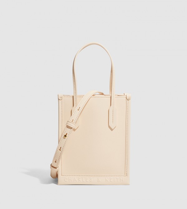 Buy Charles & Keith Huxley Trapeze Tote Bag In Beige | 6thStreet UAE