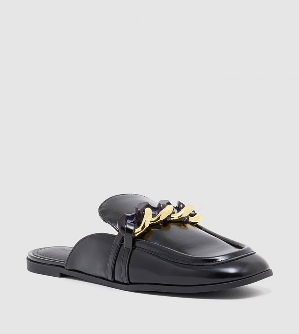 Buy Charles & Keith Lace & Mesh Embellished Buckle Mules In Black