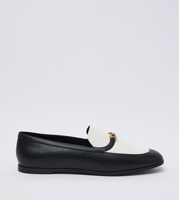 Metallic Accent Color Block Loafers