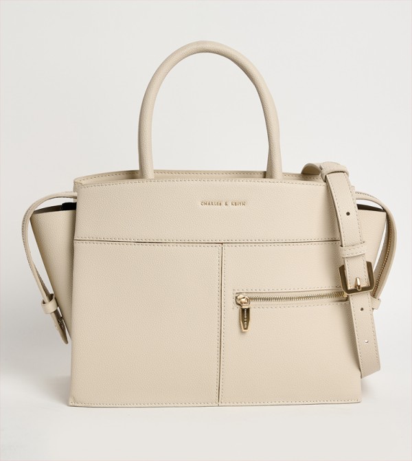 ANWEN Textured Trapeze Satchel Bag