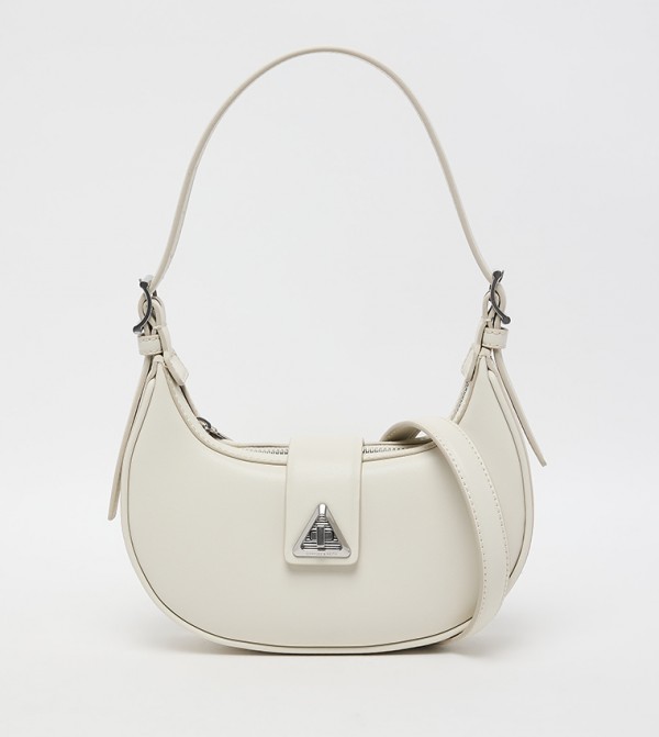 Textured Twist Lock Hobo Bag