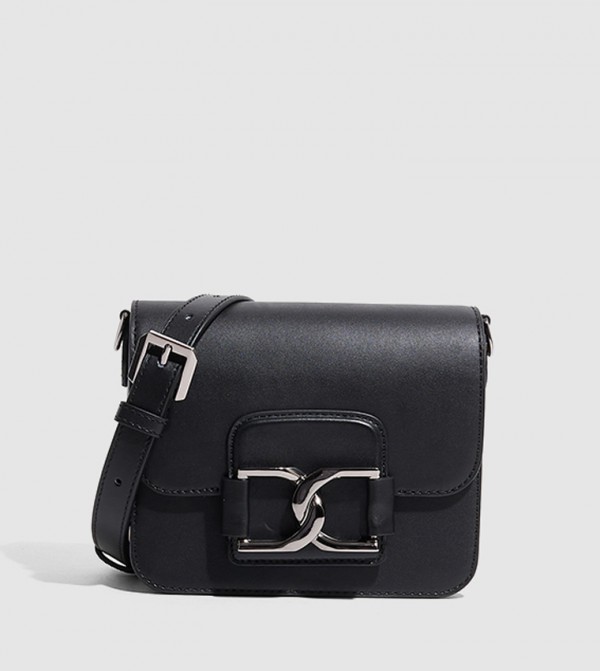 Metal Accent Crossbody Bag