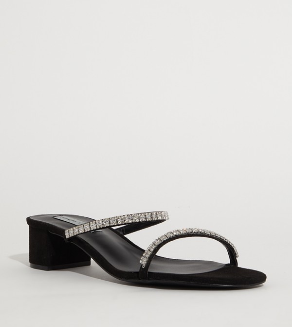 Patent Gem Embellished Heel Sandals
