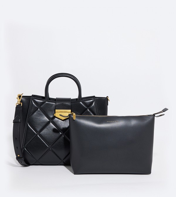 VERTIGO Quilted Satchel Bag Set