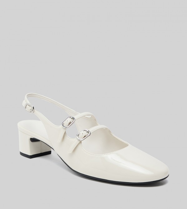 Block Heel Slingback Mary Jane Pumps