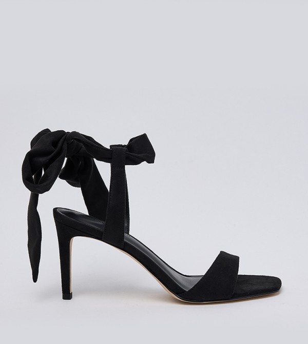 Eliana Textured Tie Around Heeled Sandals