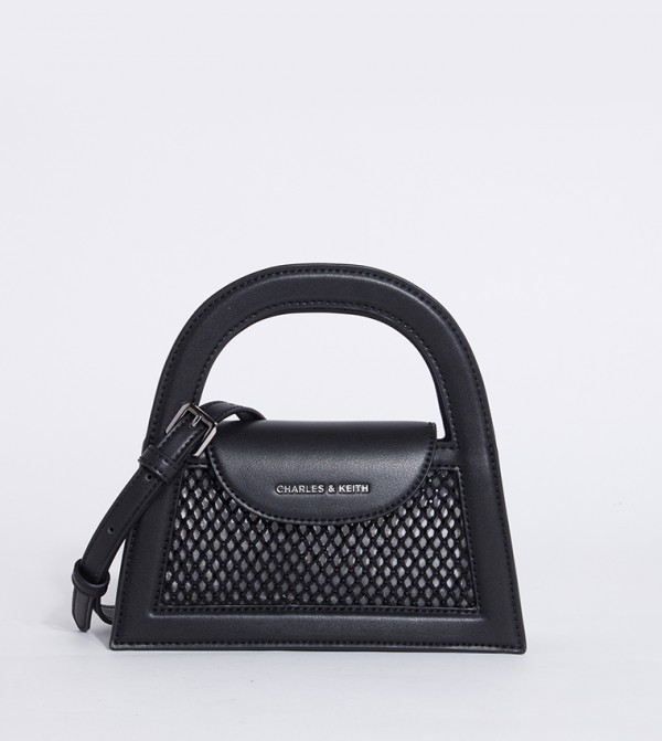 Buy Charles & Keith Logo Detail Embellished Mini Bag In Black ...