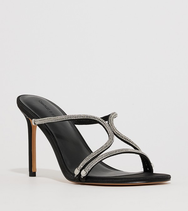 Embellished Open Toe Heel Sandals