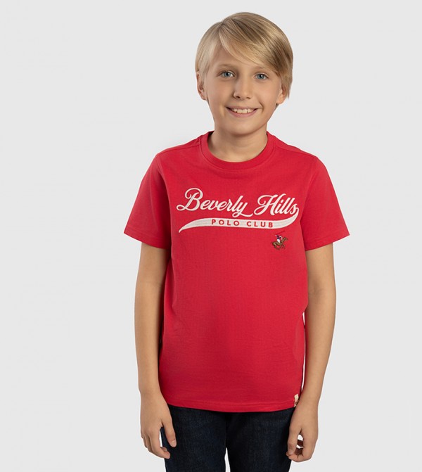 Logo Embroidered Crew Neck T-Shirt