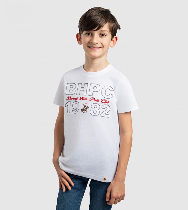 Logo Embroidered Crew Neck T-Shirt