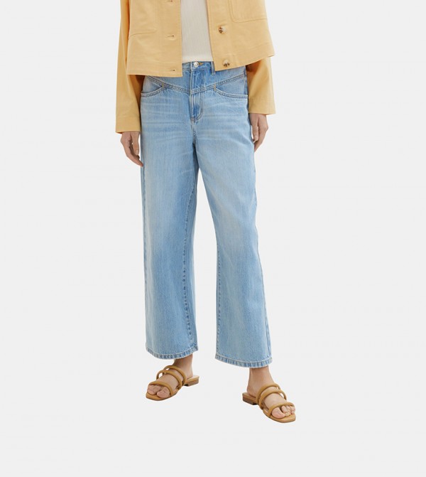 Faded Wide Leg Jeans