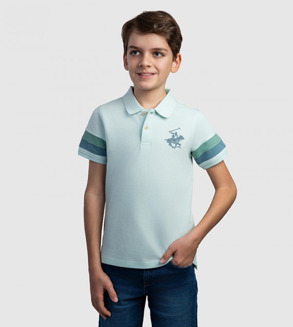 Logo Embroidered Short Sleeves Polo T-Shirt