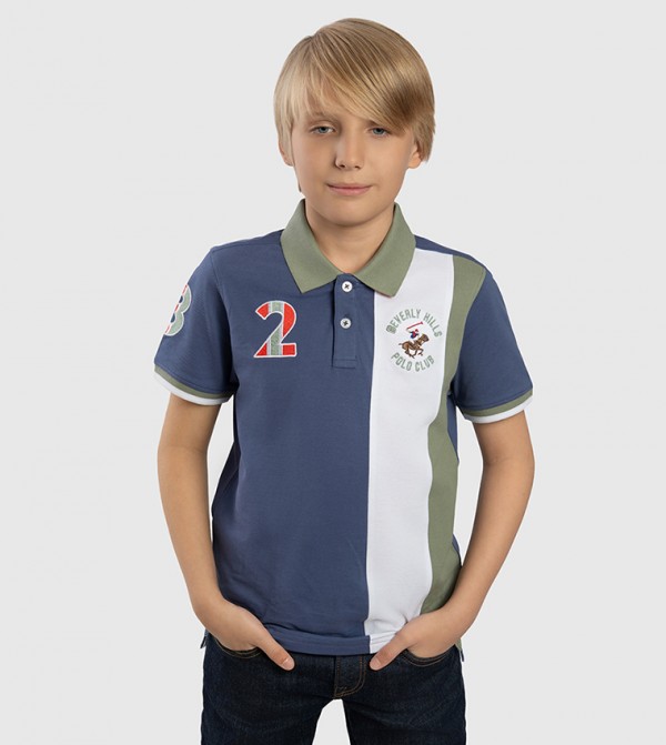 Color Block Short Sleeves Polo T-Shirt