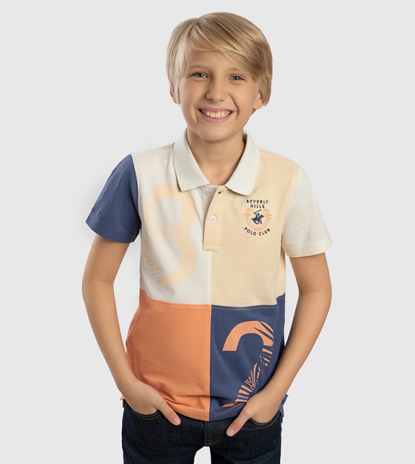 Color Block Short Sleeves Polo T-Shirt